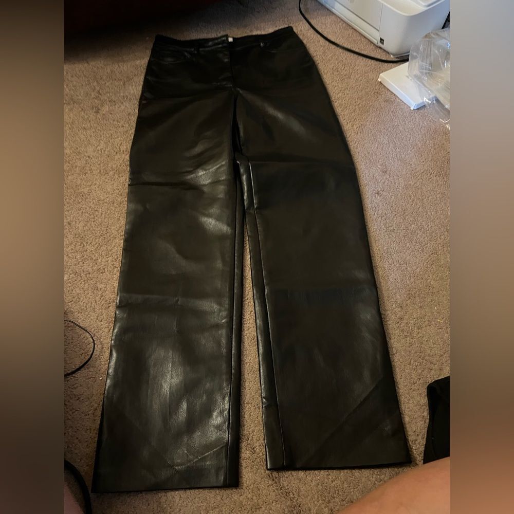 Wilfred melina high rise straight vegan leather pants 6 - Picture 6 of 11